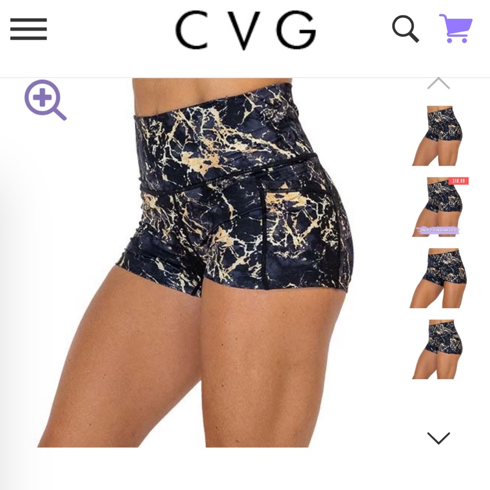 CVG used Short and Sports bra set-marble design
